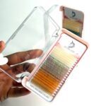 پالت مژه یونی کورن میکس سفید سبز نارنجی